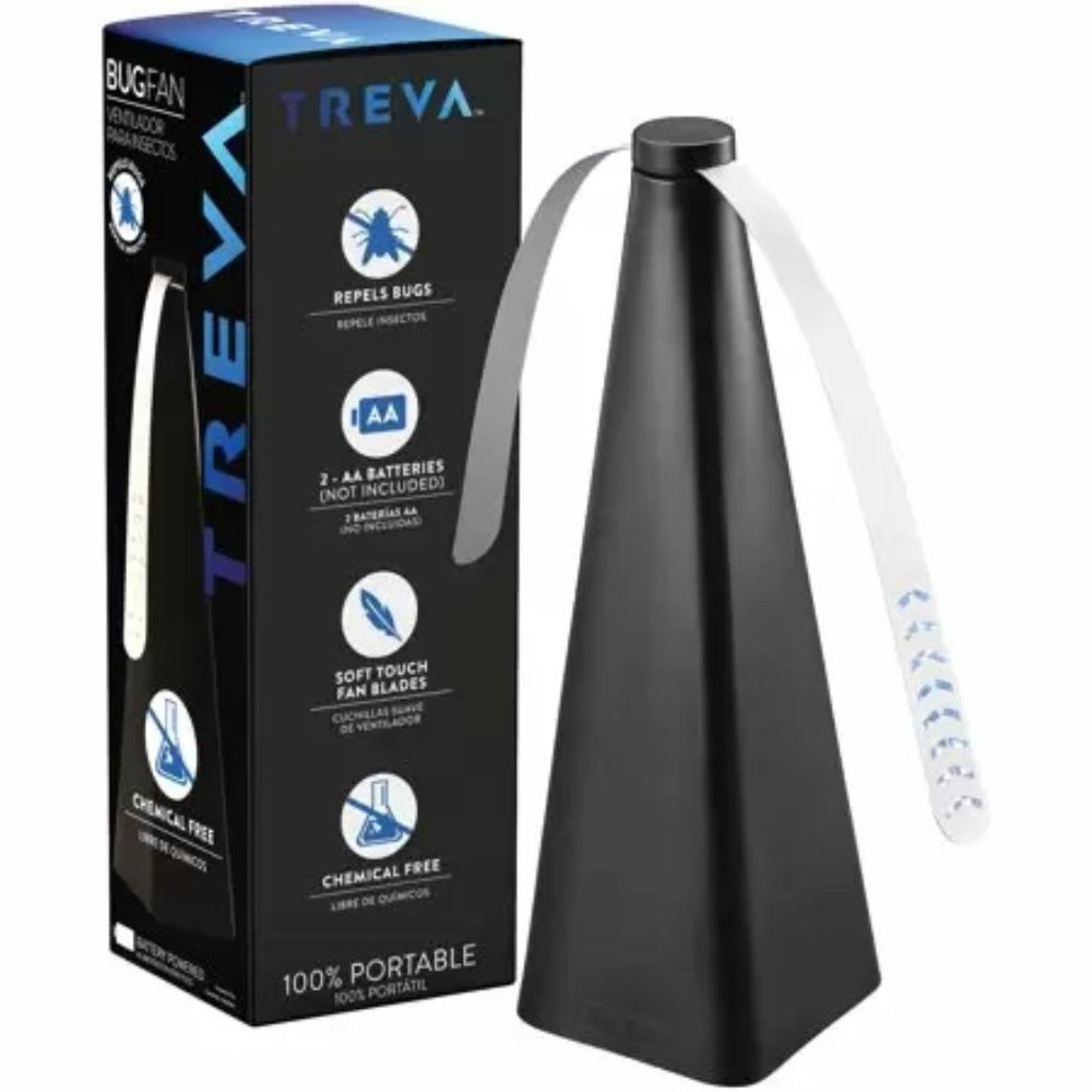 Treva Bug Repellent Fan Chemical-Free Fly Deterrent Black